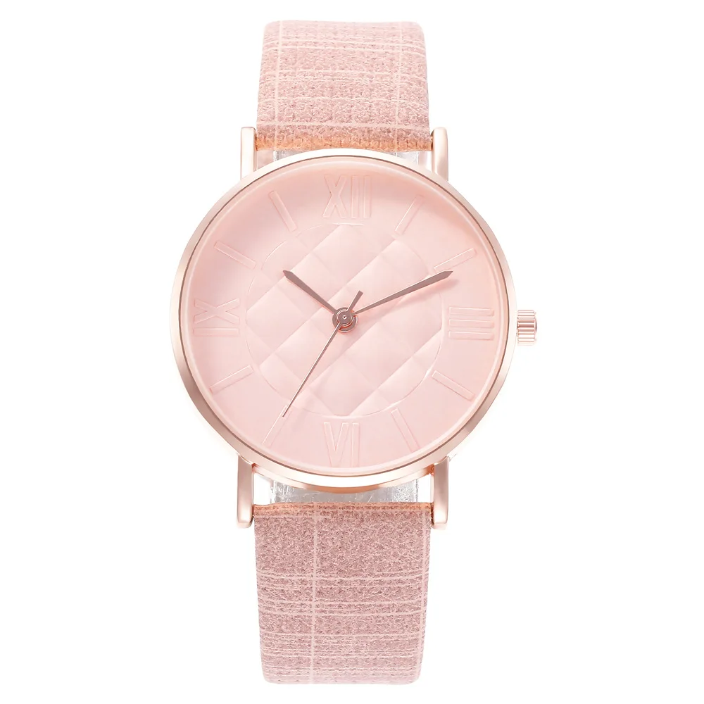 Pink Модные женские платья Кварцевые часы с кожаным ремешком наручные часы люксовый Топ бренд женские часы повседневные женские наручные часы relogio feminino - Цвет: Pink