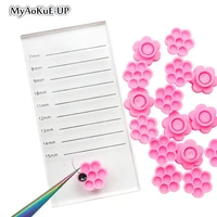 100pcs eyelash extension glue cups epoxy flower shaped delay cup grafting eyelash beauty makeup tool tattoo adhesive pigment cup