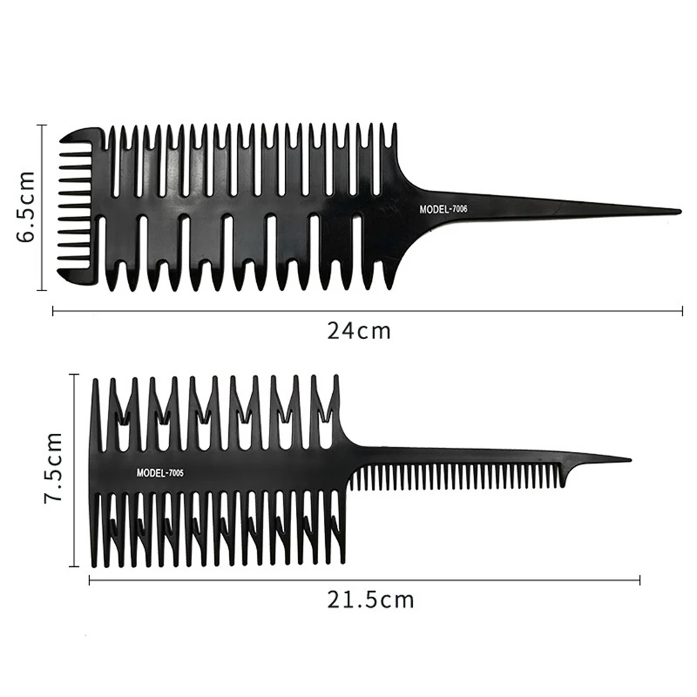 

Highlight-tooth Comb Fish-bone Ribs Comb Three-side Highlighting Comb For Hair Salons Anti-static Styling Tool