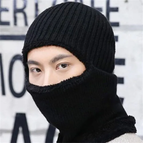 H Зимние шапки для мужчин Skullies Beanie шапка зимняя шапка мужской женский шерстяной шарф шапка s Набор Балаклава маска Knitted шапка вязаная шапка - Цвет: H