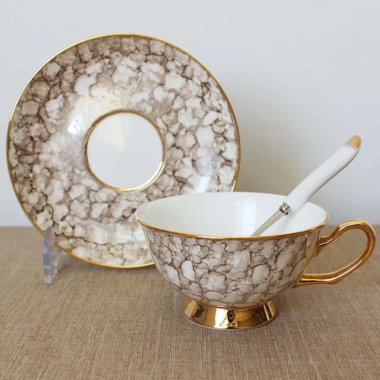 1 комплект европейские кофейные чашки розовый/синий мраморный узор домашний