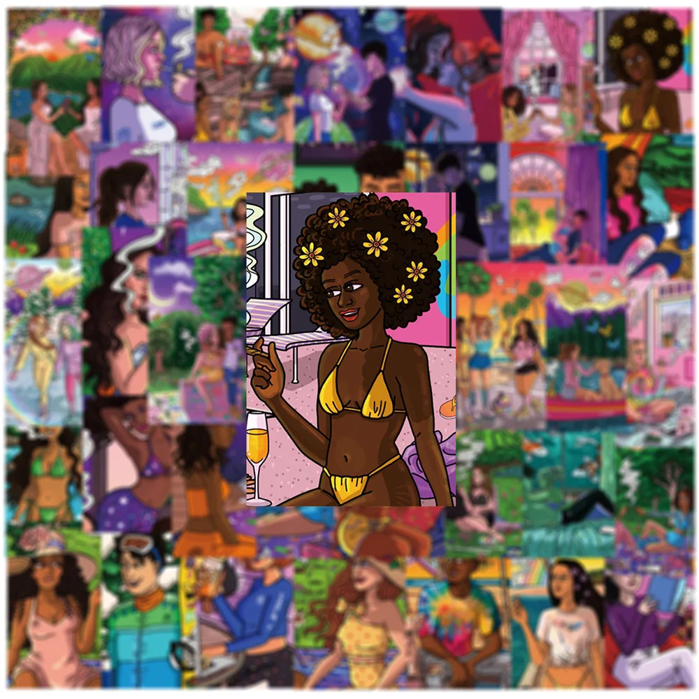 

10/30/50 шт. винтажные художественные эстетические наклейки для телефона чехол скейтборд Скрапбукинг милые Мультяшные водонепроницаемые накл...