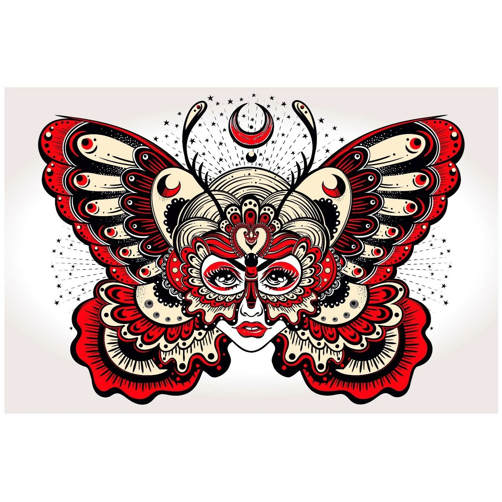 

Наклейка для ноутбука с изображением бабочки и девушки