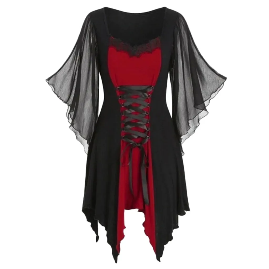 Осенняя женская футболка 2020 женские рубашки в готическом клетку Женская туника