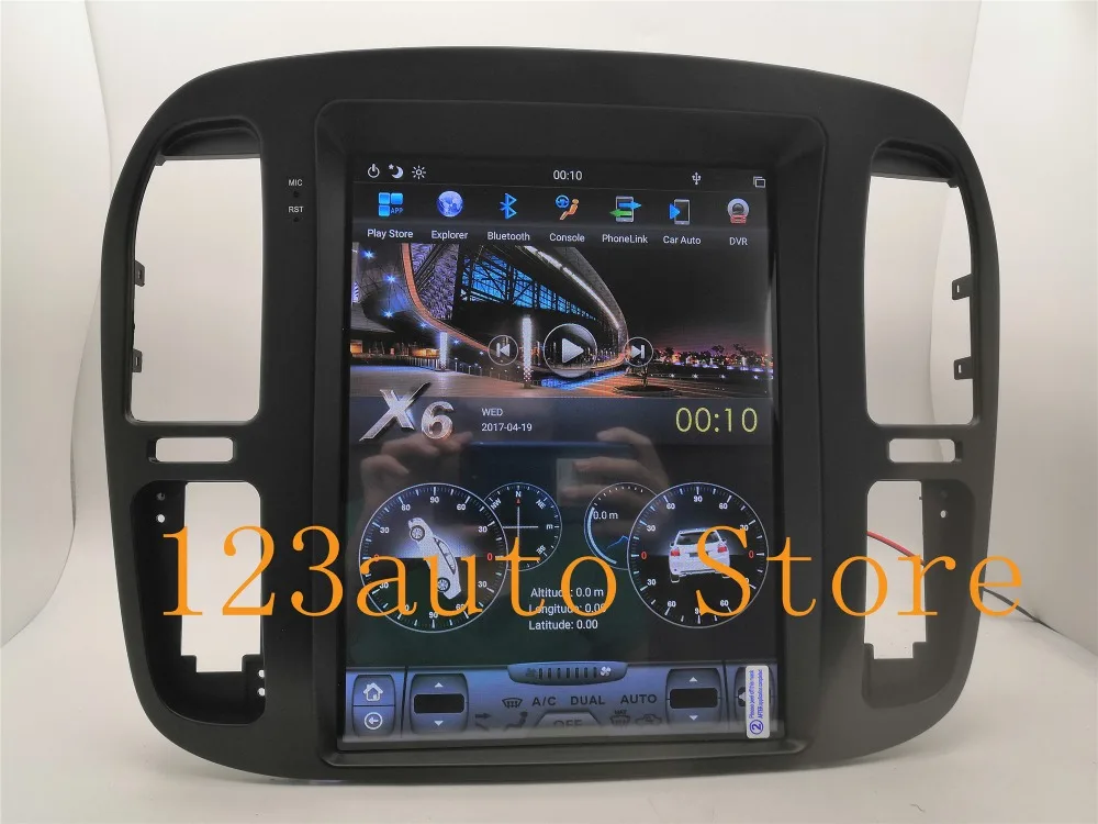 12,1 дюймов вертикальный PX6 Tesla стиль Android 8,1 автомобильный DVD gps навигационный плеер для TOYOTA LAND CRUISER LC100 LEXUS LX470 1999-2002