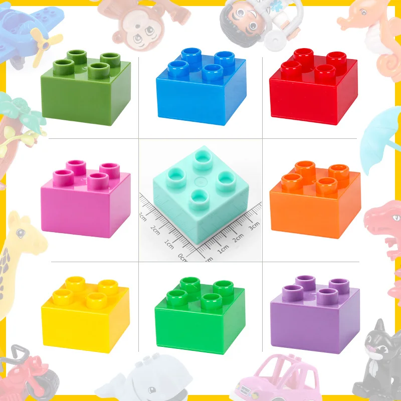 

10 Pcs Big Building Blocks Accessories Compatible Large Bricks Sets Children Kid 2*2 Dots MOC DIY Smooth Plastic Educational Toy