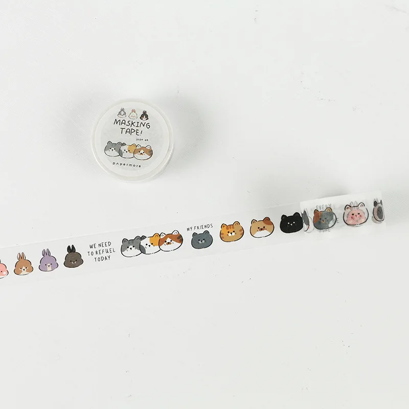 

Cute Cartoon Animal Masking Washi Tape Stationery Sticker Scrapbooking DIY Diary Journal Decorative Adhesive Paper Tape Supplies