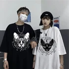 Футболка с изображением кота из Сфинкса Death Metal, черная футболка в стиле готика, хипстерские футболки в стиле стимпанк с изображением кота