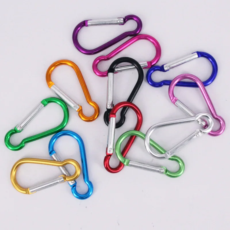 20PCS Aluminum Carabiner Key Chain Clip Outdoor Camping Keyring Snap Hook Water Bottle Buckle Travel Climbing Accessories NEW | Спорт и