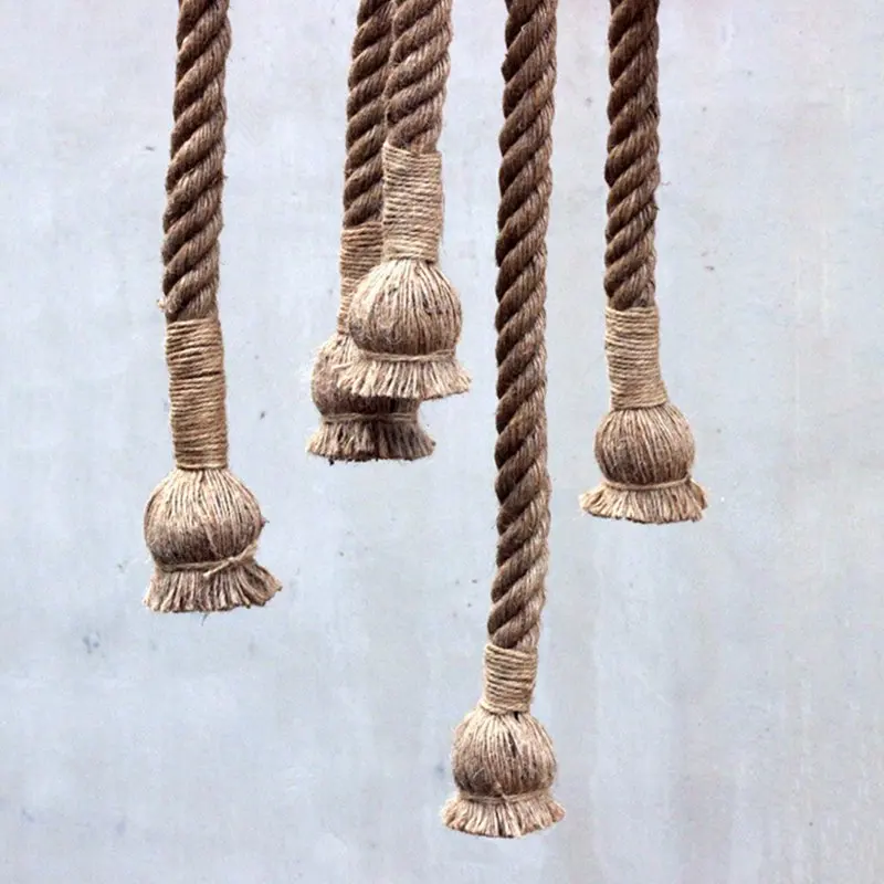 

Chandelier Hemp Rope Vintage Rustic DIY Creative Festival Household Bar Individual Decoration E27 Caliber Lamps And Lanterns