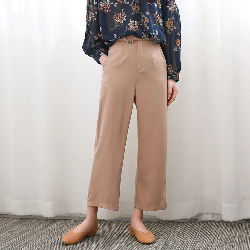 

Весенне-осенние широкие брюки для женщин, свободные, с высокой талией, повседневные, размера плюс