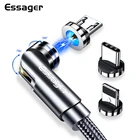 Магнитный кабель Essager с поворотом на 540 градусов, кабель Micro USB Type-C для iPhone, Android, магнитное зарядное устройство, кабель для телефона, провод, шнур