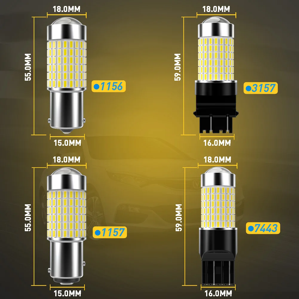 2X T25 3157 LED P21W 1156 BA15S 1157 BAY15D 7443 Bulb Car Reverse Light For Renault Duster Megane 2 3 Logan Clio Fluence Captur |