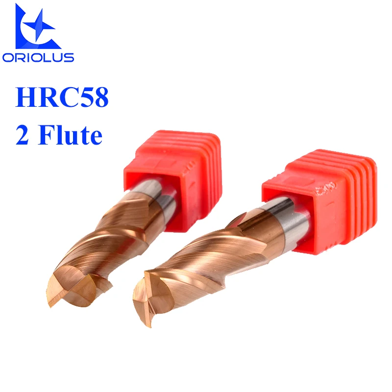 

HRC 58 Flat Mill Cutter 2 Flute Tungsten Steel End Mills 1-12mm 50-75mm mill cutter NC Machine Tool