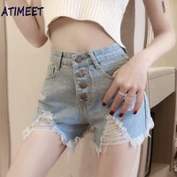 new women fashion embroidery denim shorts summer casual style ripped jeans