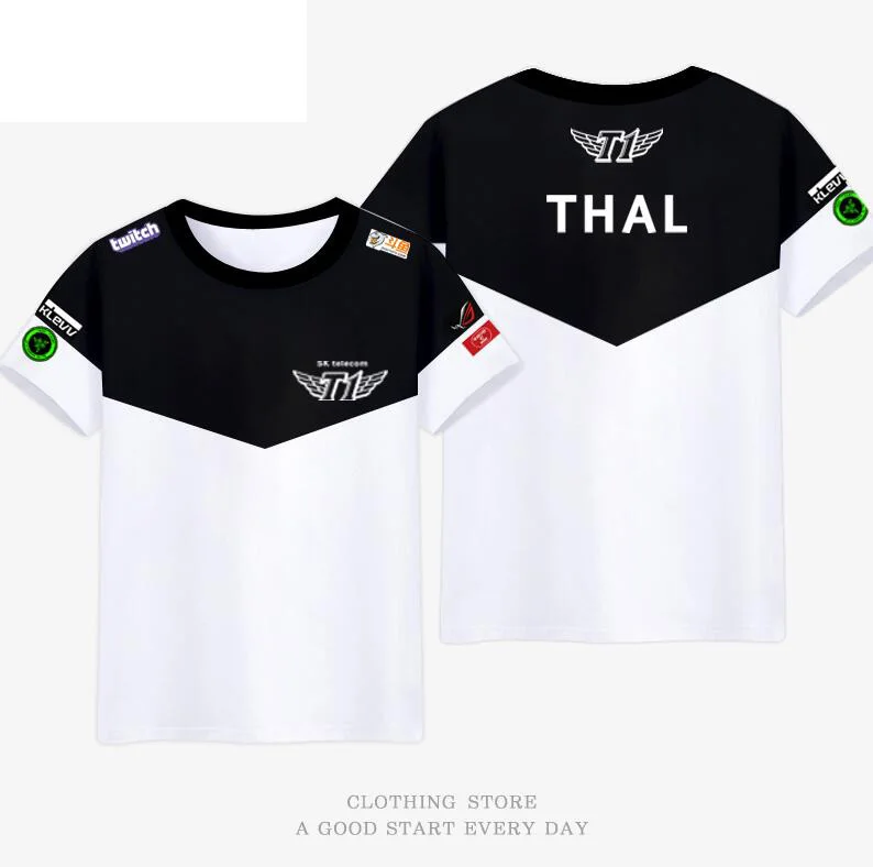 Faker bang SKT T1 футболка LCK Весенняя команда чемпионов Джерси SKT T1 Футболка мужская Faker Peanut Bang Wolf SKT 1 футболка футболки для игр
