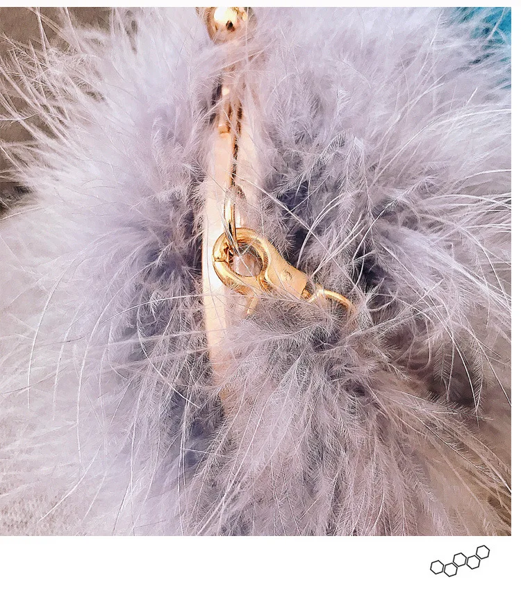 Luxury Designer Fur Purse Women Ostrich Feathers Evening Party Bag Famous Brand Handbag Fall Winter Party Day Cluthes Drop Ship