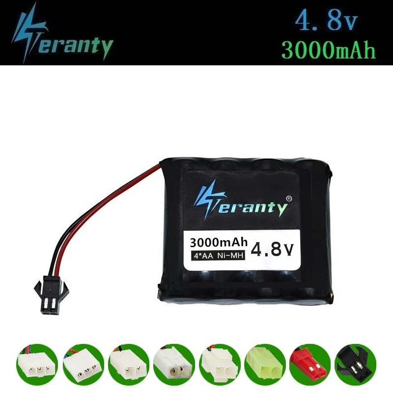 Обновленная аккумуляторная батарея 4,8 v 3000mah для радиоуправляемых игрушек, автомобилей, танков, роботов, лодок, пистолетов 2400MAH Ni-MH AA 4,8 v NiMH аккумулятор