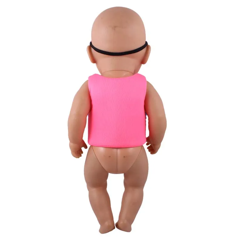 Розовая спасательная жилетка подходит для кукол младенцев 43 см Одежда 18 дюймов и