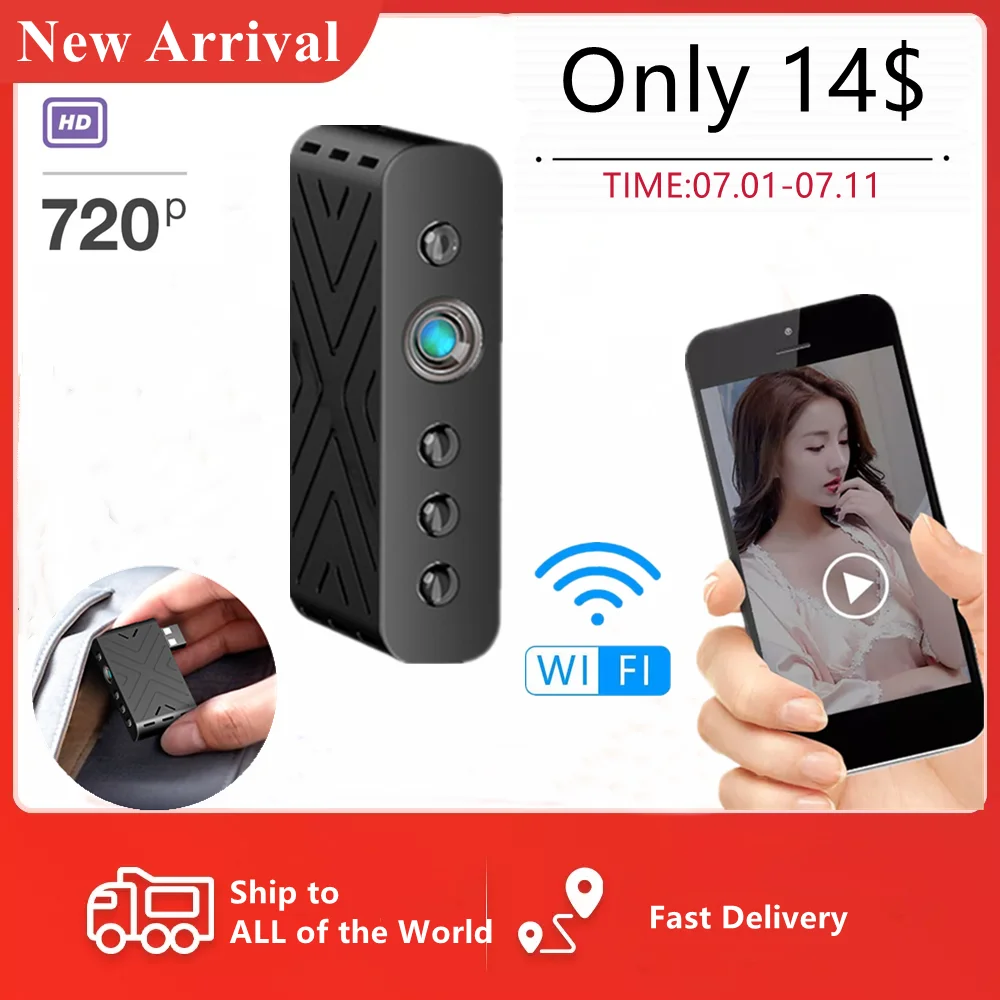 

Mini HD WIFI USB Camera Smallest Micro Body Cam with Night Vision Loop Recording Video Voice Recorder Support Hidden TF Card
