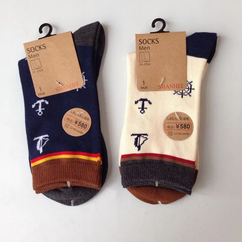 Шить Цвета с узором Якорь милые носочки изображением забавного героя