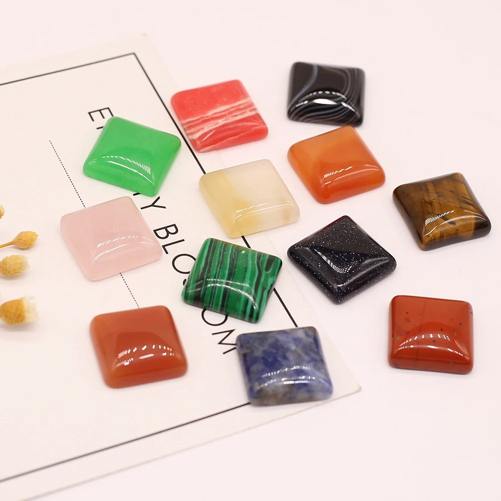 

24PCSWholesale Natural GemStone Square Bead Pendant For Jewelry MakingDIY Necklace Accessory Charm Gift Home Decor Free Shipping