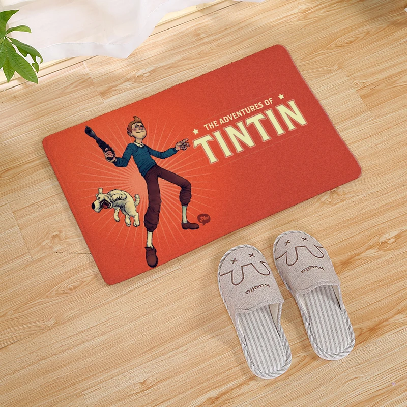 40 * 60cm Cartoon Tintin Adventure Car Goose Down Non-slip Carpet Kitchen Living Room Floor Mat Home Bedroom Decorative Cushion | Дом и сад