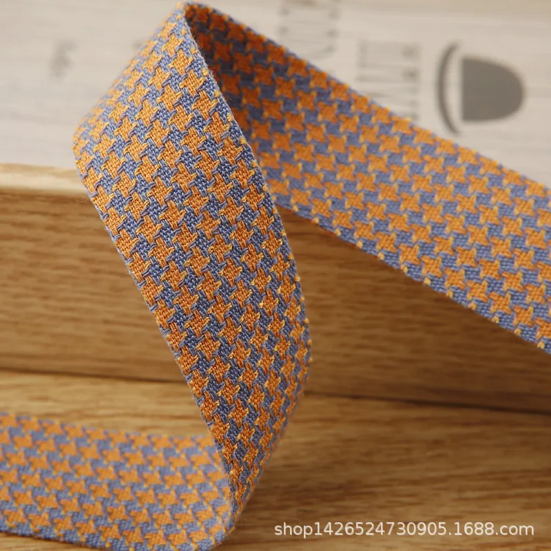 Детские аксессуары для волос в клетку двухцветная лента с рисунком гусиные лапки