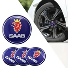 4 шт., наклейки на центральной крышке автомобильного колеса для SAAB 93 93X 95 96 94X 92X 99 9X 9000 900 TurboX Phoenix Sonett, автомобильные аксессуары