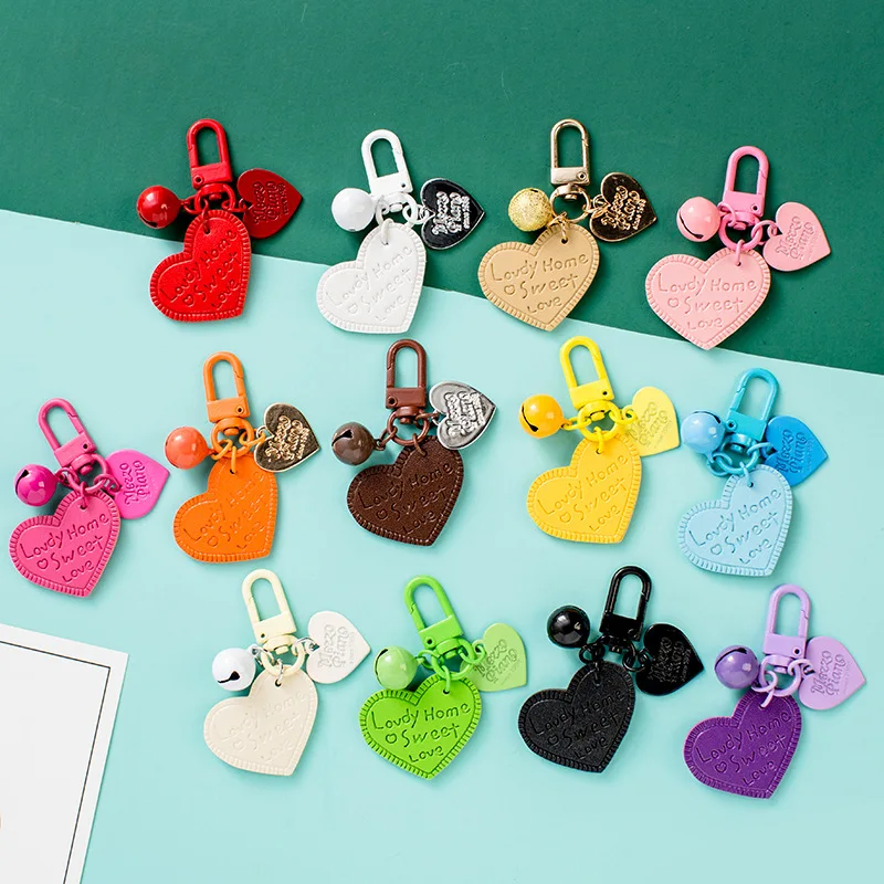 

Heart Shaped Engraved Letters Leather Keychain PU Love Pendant To Best Baby Confession Christmas Gift Jewelry Key Chain