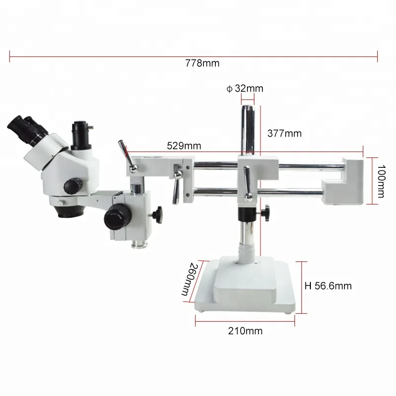 

Kailiwei 3.5x~90x Continuous Zoom Double Arm Stereo Binocular Microscope
