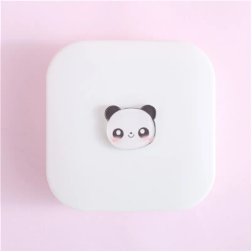 Panda 1 шт. милый мультфильм девушка сердце контейнер для контактных линз St tudent мягкие младшие сестры очки коробка красивый футляр для учеников кормящих - Цвет: Panda