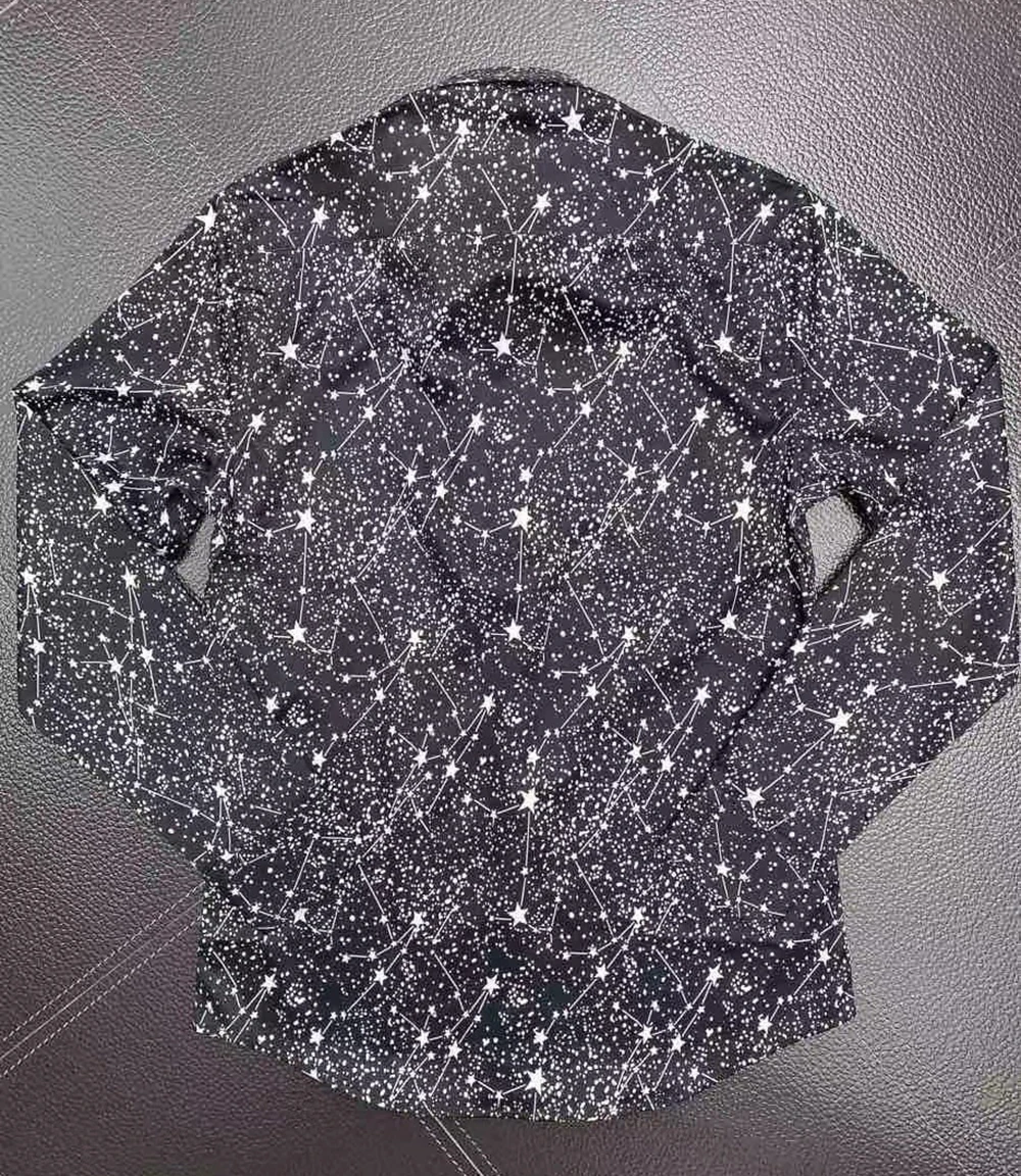 

Cotton shirt with Star dot print Men's Slim Fit Striped style Long-sleeved Shirt| 219109583