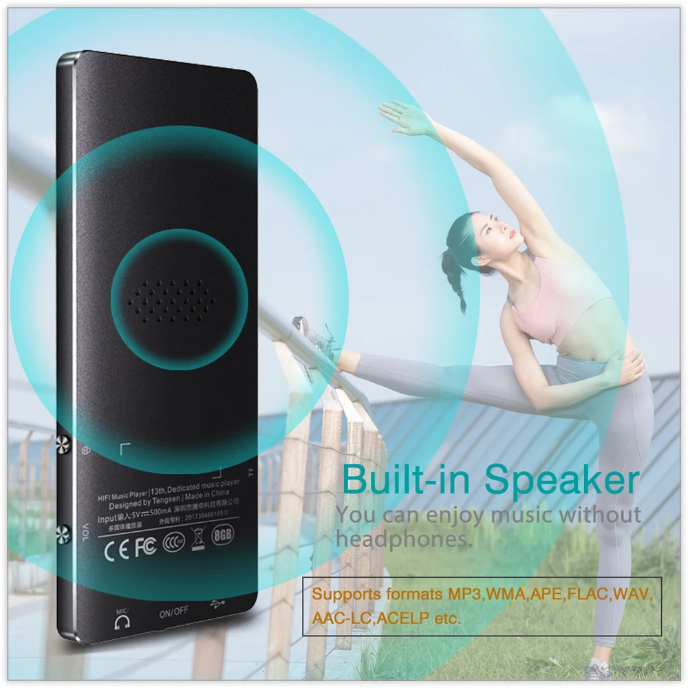 REDANT MP3 плеер Bluetooth hifi без потерь миниатюрный проигрыватель с fm радио наушники