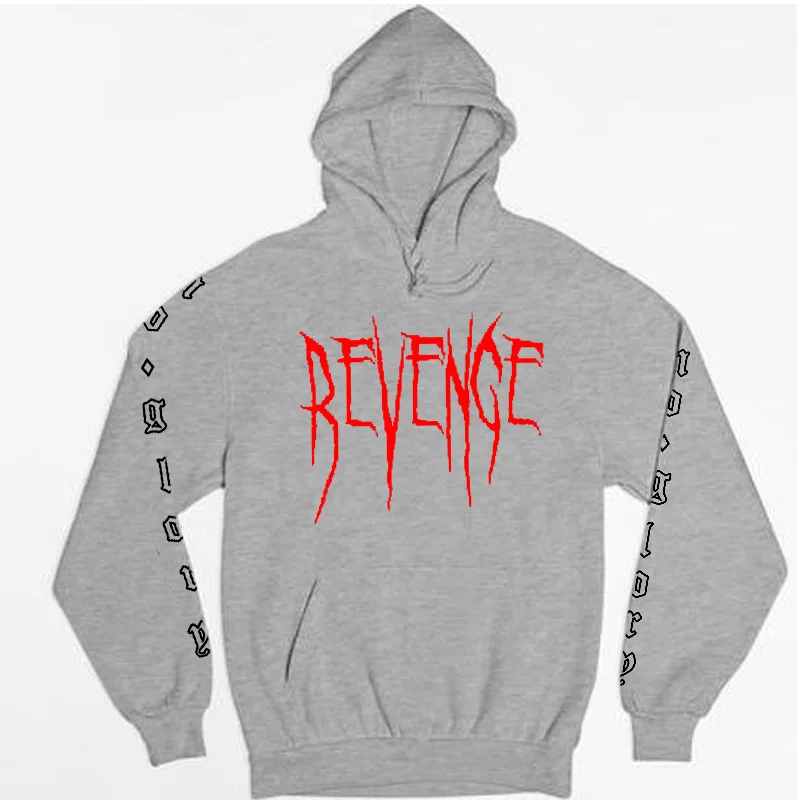 Pkorli Revenge No Glory Толстовка Womene Black Tumblr Вдохновленный эстетической анти социальных бледно пастельные гранж эстетические толстовки - Цвет: Серый