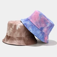 fashion tie dye bucket hat women corduroy fisherman hats men outdoor hiking flat caps street trend double sided panama sun cap
