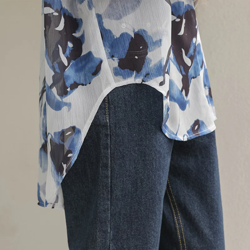 

EleeMee Thin Chiffon Shirt For Women Square Neck Long Sleeve Solid Color Fungus Lace Up Short Female Tops Vantage Size S-L