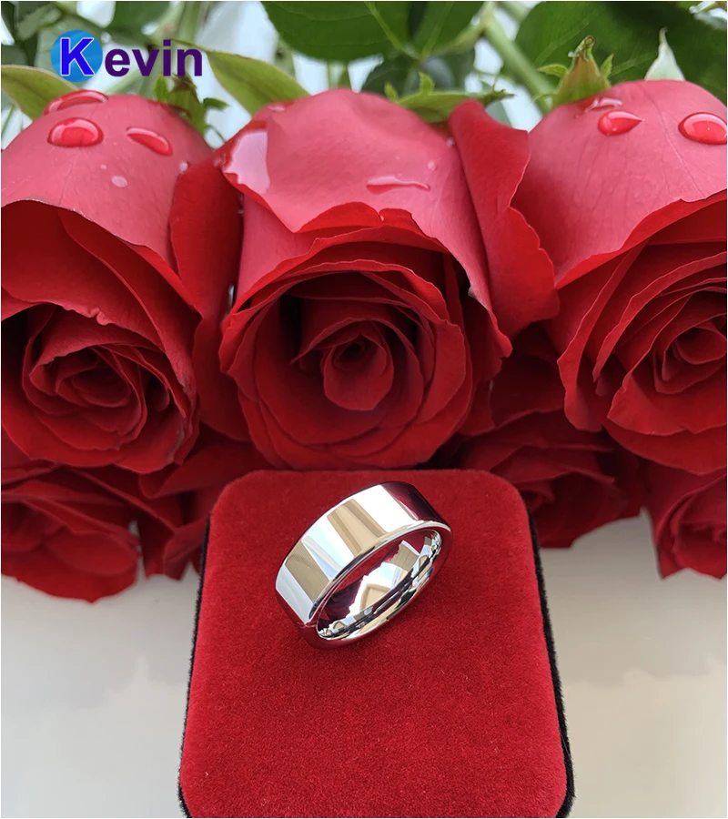 Классическое Обручальное кольцо из вольфрама для мужчин и женщин с полированным