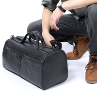 simple mens genuine leather short distance travel bag first layer cowhide business casual fashion hand luggage bag laptop bag
