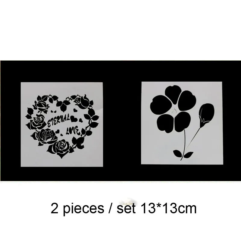 2 шт. цветок розы Шаблон для рисования пластиковые трафареты картин фотоальбом