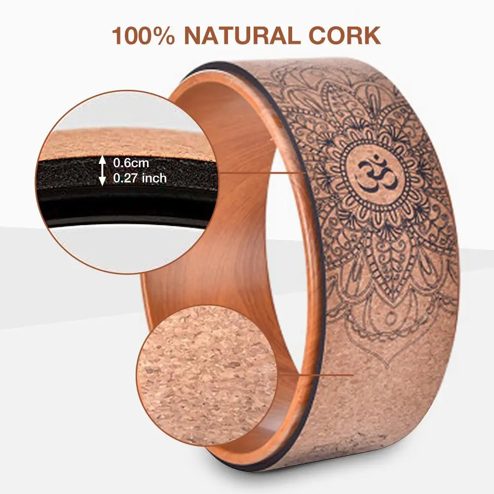 

In-stock Natural Cork Yoga Wheel Fitness Wheel Hollow Improving Back Bend Stretch Pilates Circle Yoga Relax Exercise Accessories