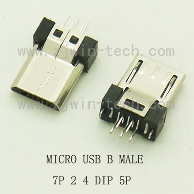 

500 шт. микро USB разъем B Тип папа USB 2,0 разъем провода пайки 7pin 2 4 DIP