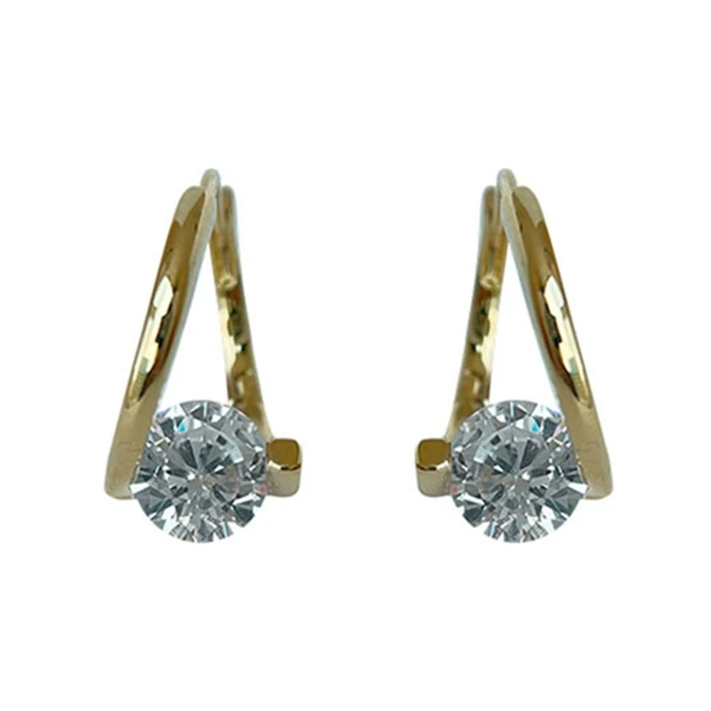 

72XE Round Zircon Dangle Drop Earrings Jewellery Womens Tiny Gemstone Post Stud Earrings Birthday Earrings for Women