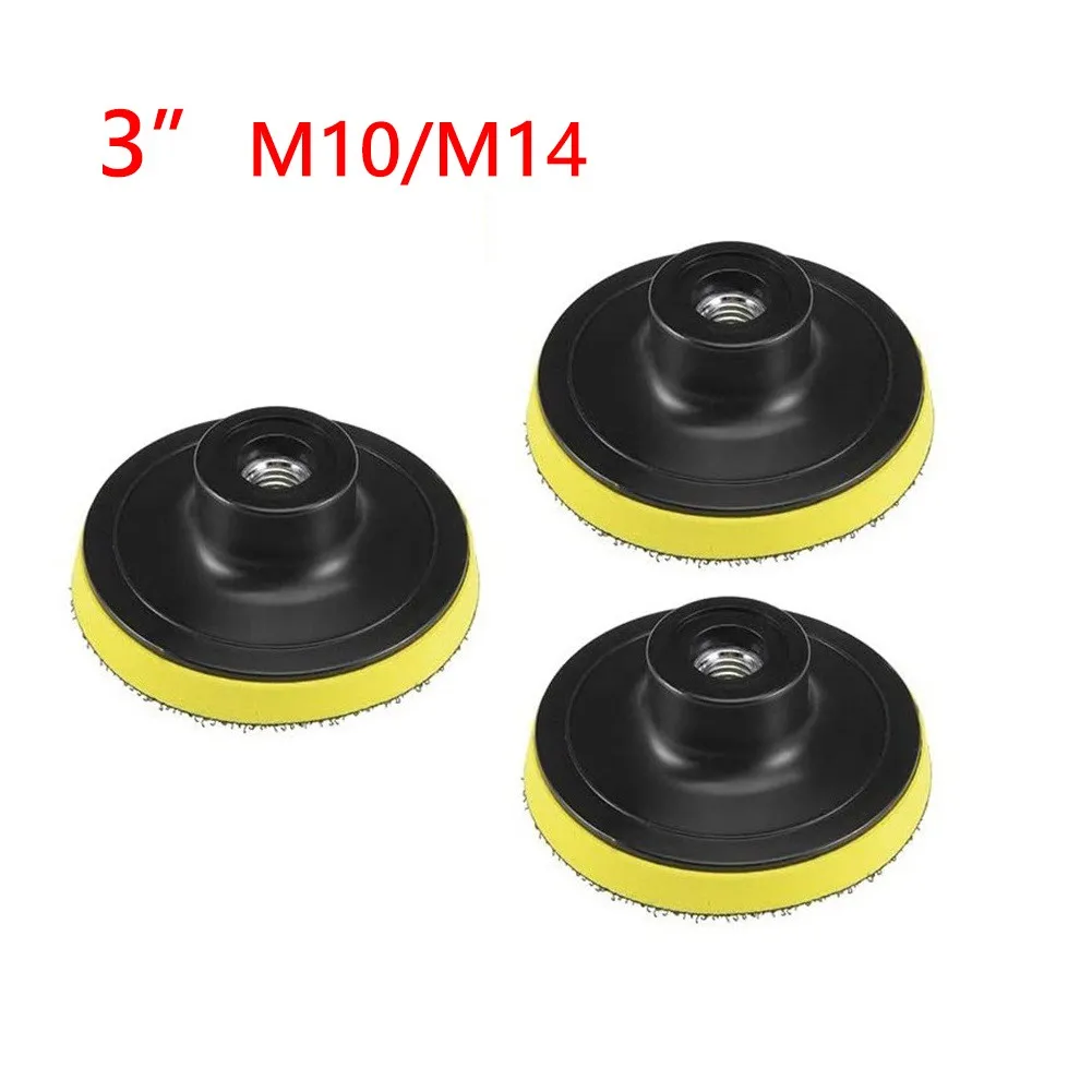 

3pcs 3\" Backing Pad Disc 75mm Hook&Loop For Sander Angle Grinder M10/M14 Hole Buffing And Polishing Of Stone