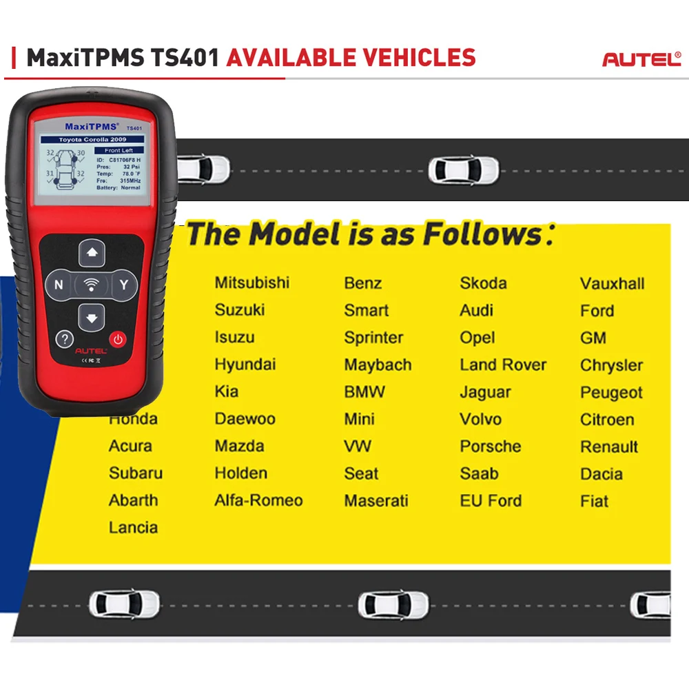 AUTEL MaxiTPMS TS401 TPMS диагностический инструмент Программирование давления в шинах MX