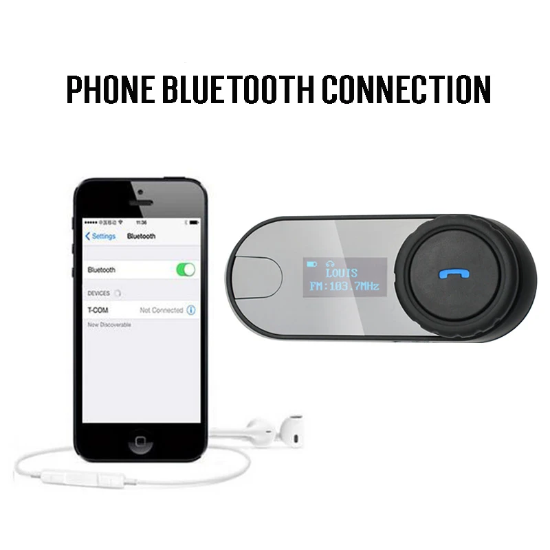 Мотоциклетная bluetooth-совместимая гарнитура с ЖК-экраном fm-радио 800 м рация T-COM 3