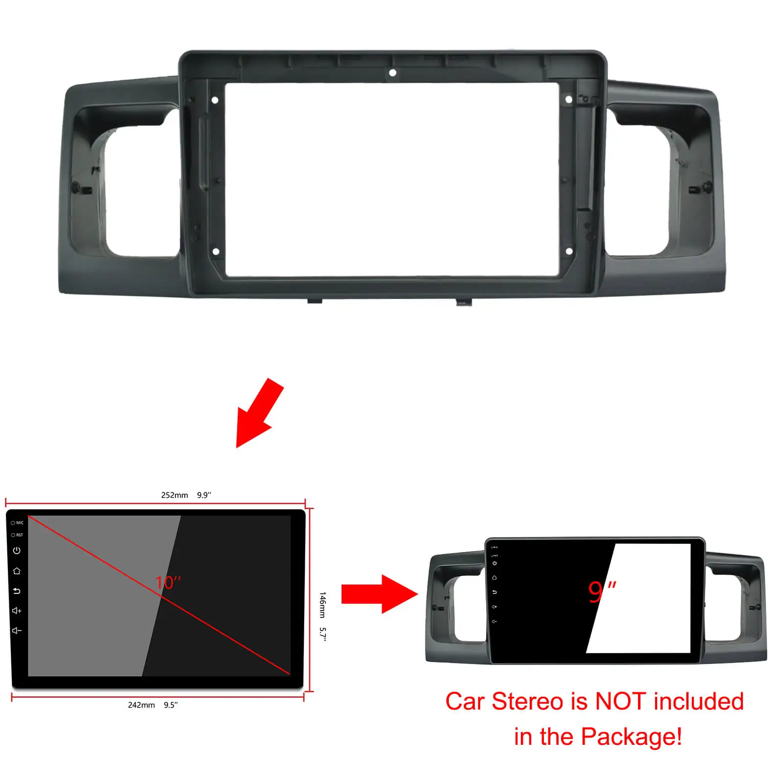9-дюймовая 2din Автомобильная магнитола Fascia Для TOYOTA Corolla EX 2013 - 2017 комплект аудио