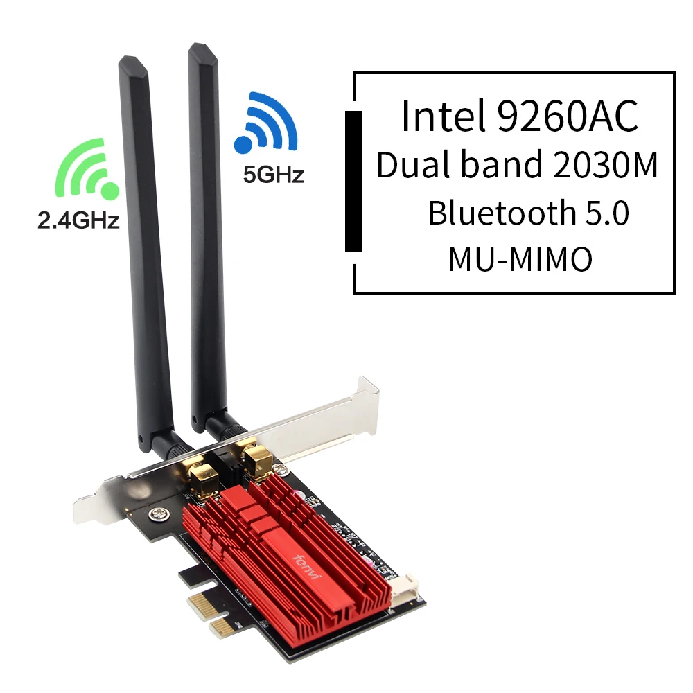 Адаптер питания Wi Fi Intel 9260 banda Dual 1730 Мбит/с Bluetooth 5 0 802.11ac|Сетевые карты| |