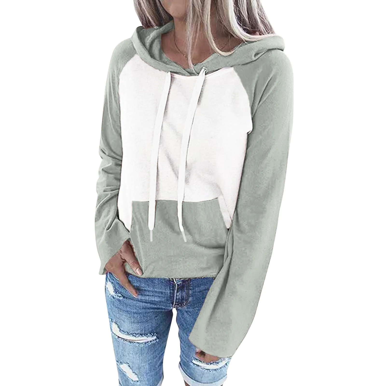 

Women Hoodies Harajuku Casual Loose Long Sleeve Hooded Autumn Vintage Patchwork Sweatshirts Female Elegant Pullover Top Sudadera