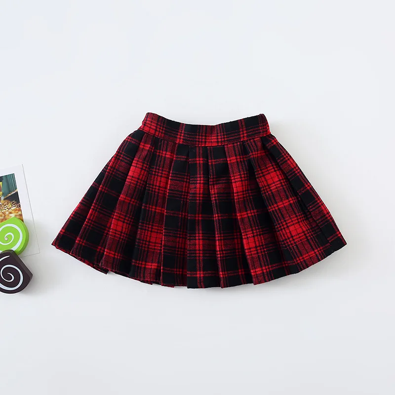 Юбка для маленьких девочек демисезонная красная клетчатая юбка принцессы